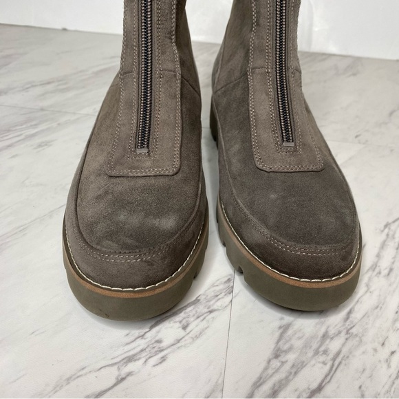 Vionic Estilo Gray Suede Front Zip Bootie 6 1/2 - Picture 11 of 15